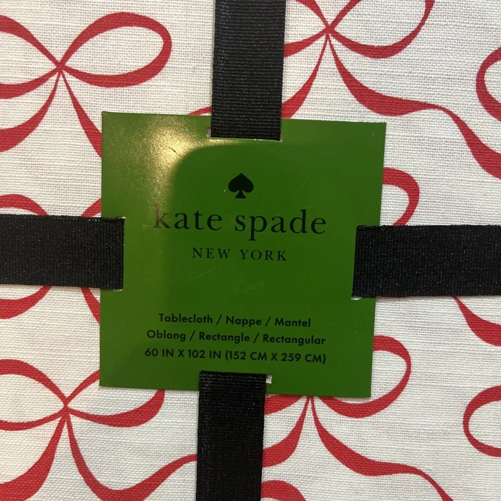Kate‎ Spade NY Valentine/Christmas Tablecloth Red Bow 60x102